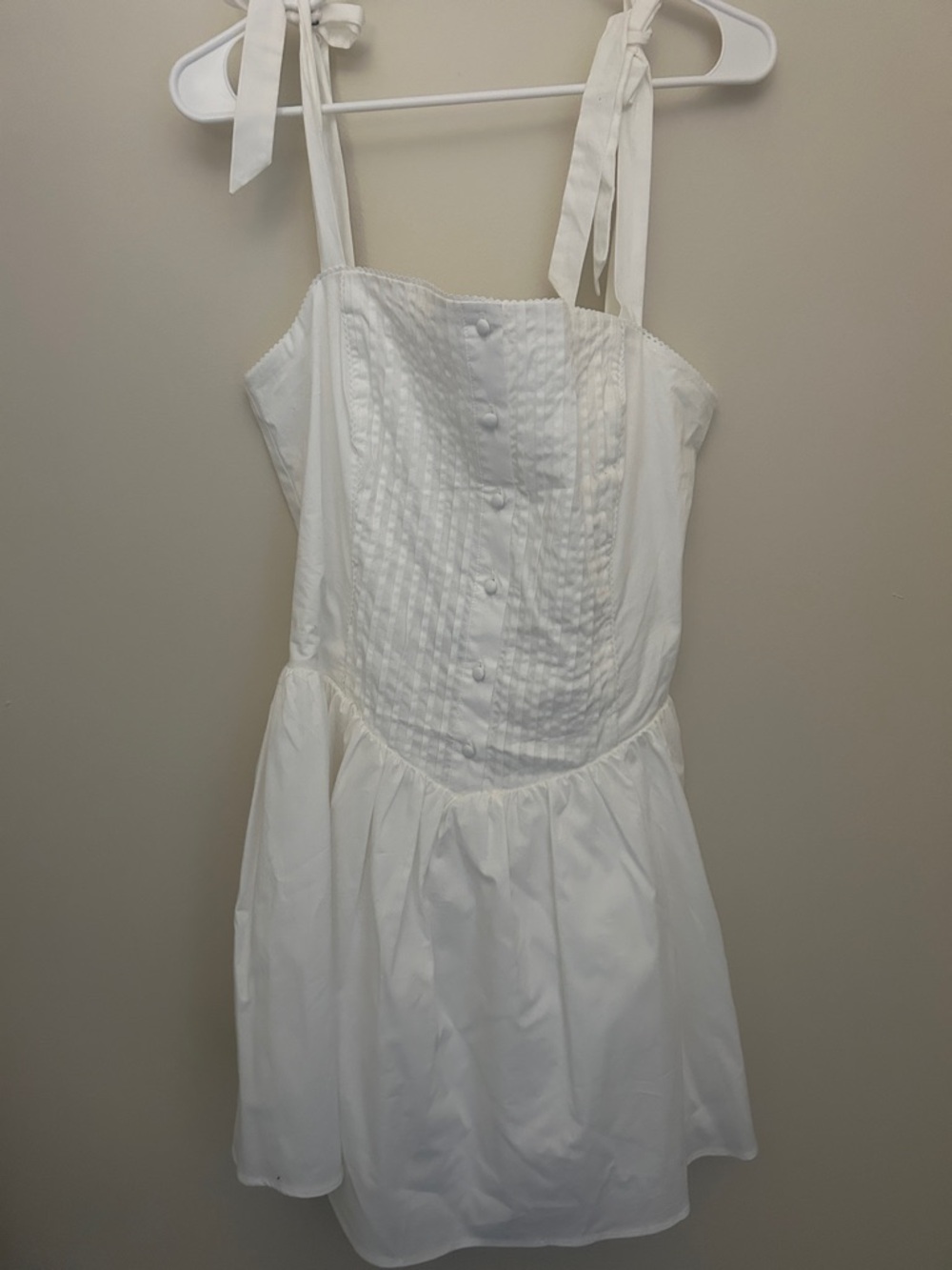 Altar'd State White Tie-Shoulder Mini Dress